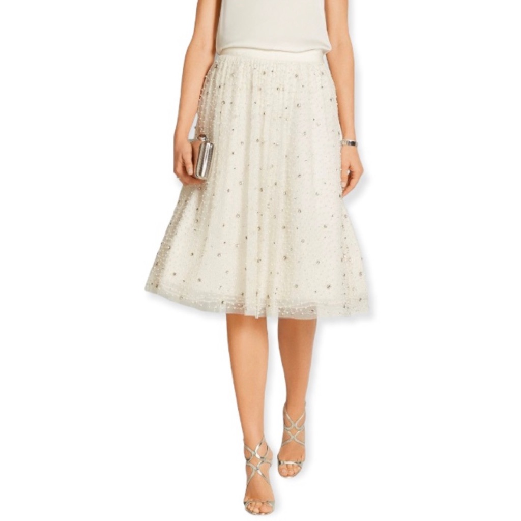 Alice + Olivia Catrina Tulle Embellished Skirt